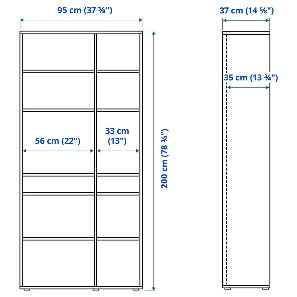 Illustration with measurements for the product: VIHALS.