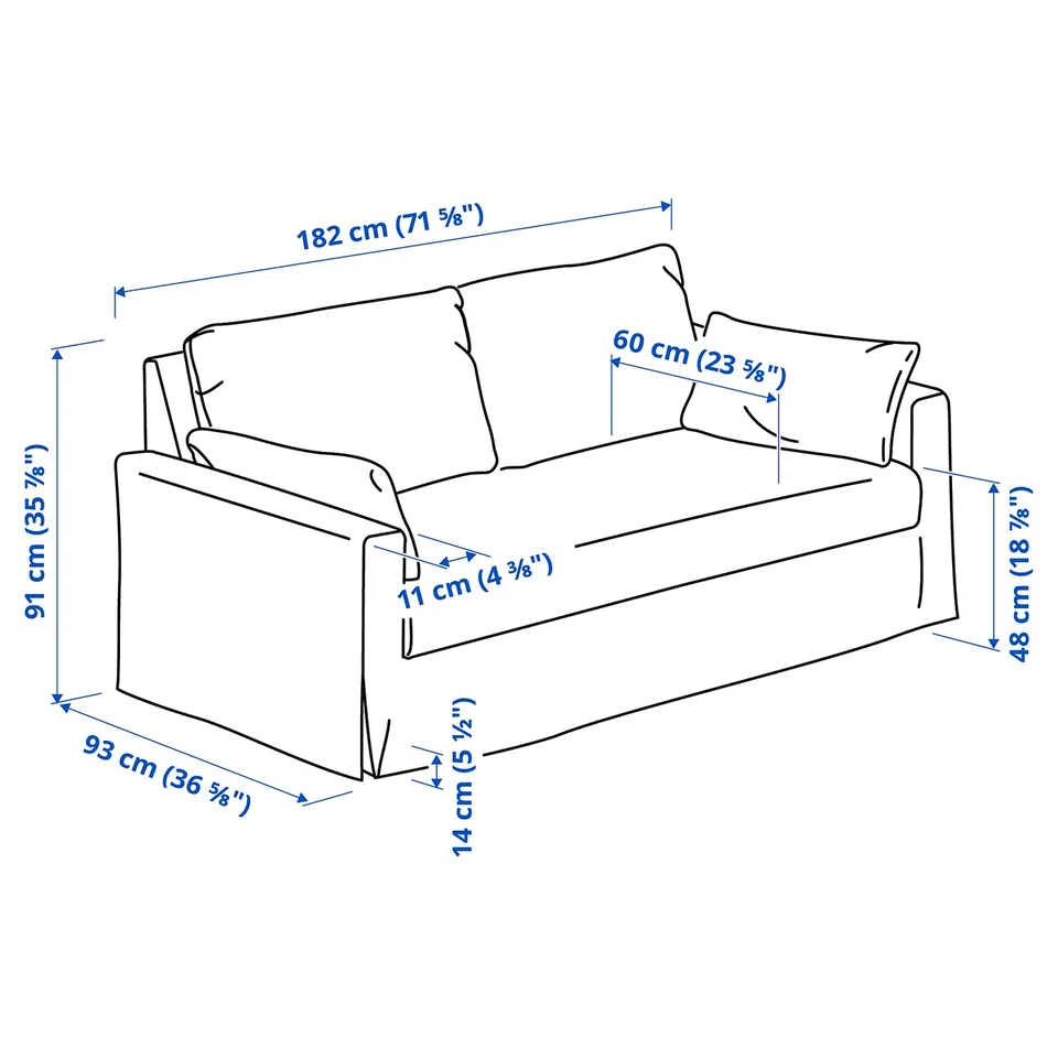 Illustration with measurements for the product: HYLTARP.