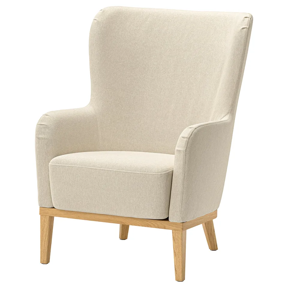 FAGERBACKEN Armchair, Knäbäck light beige