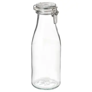 KORKEN bottle shaped jar with lid, clear glass, 1.4 l