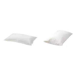 LUDDROS/VILDKORN set: pillow, low + pillow protector, Length 50 x Width 80 cm