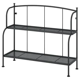 LÄCKÖ shelving unit, grey outdoor/indoor, 92x76 cm