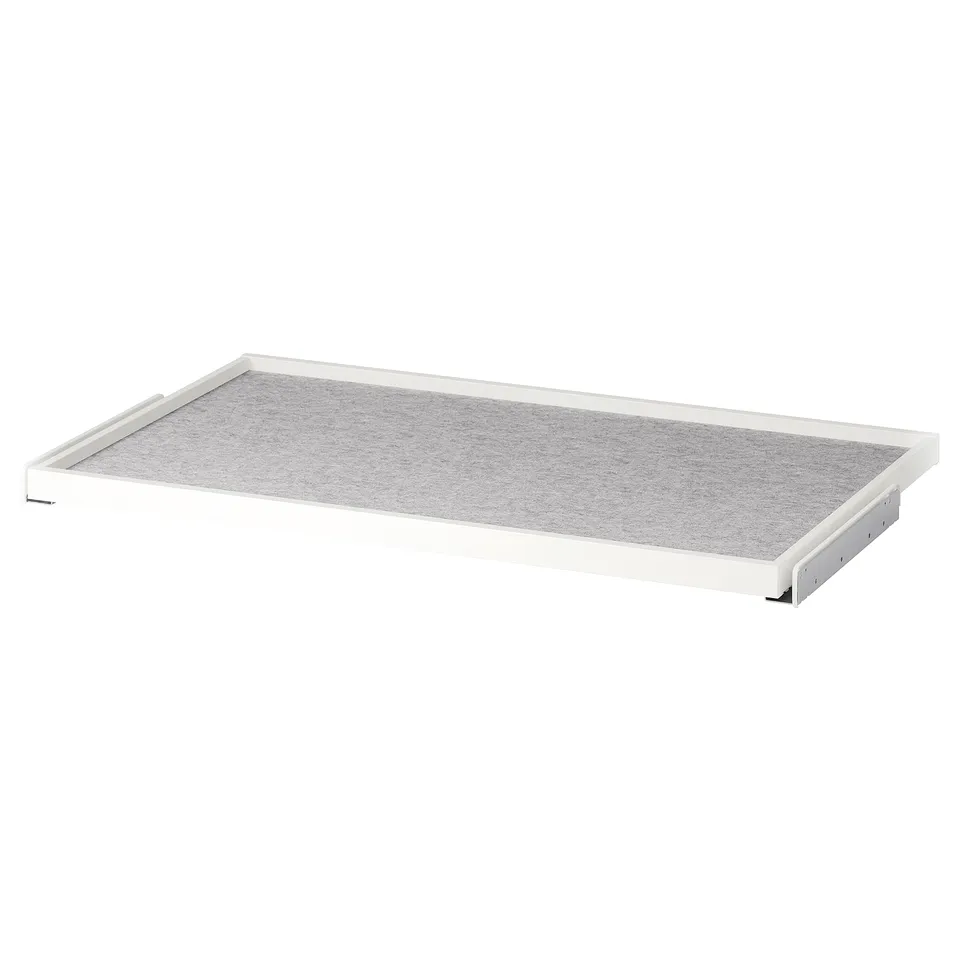 KOMPLEMENT white pull-out shelf, rectangular, with felt lining.