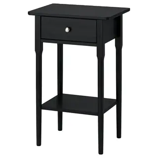 BLÄSTÅSEN bedside table, black, 50x37x76 cm