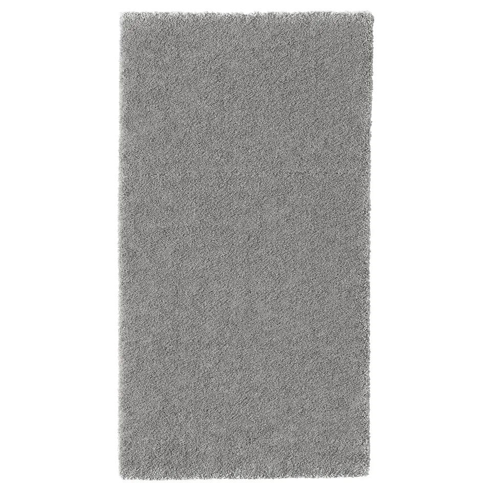 STOENSE grey rectangle rug, soft plush pile, sound dampening, eco-friendly materials.