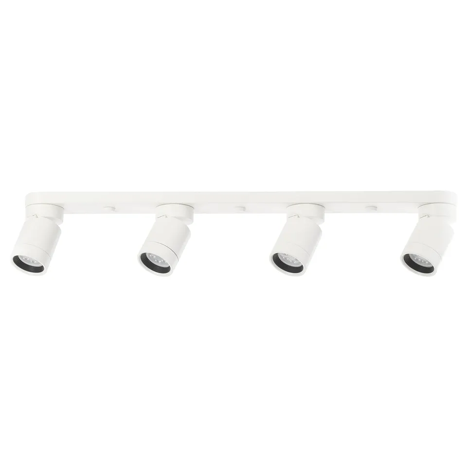 NYMÅNE ceiling light: white, 4 adjust. Spotlights, modern minimalist design.