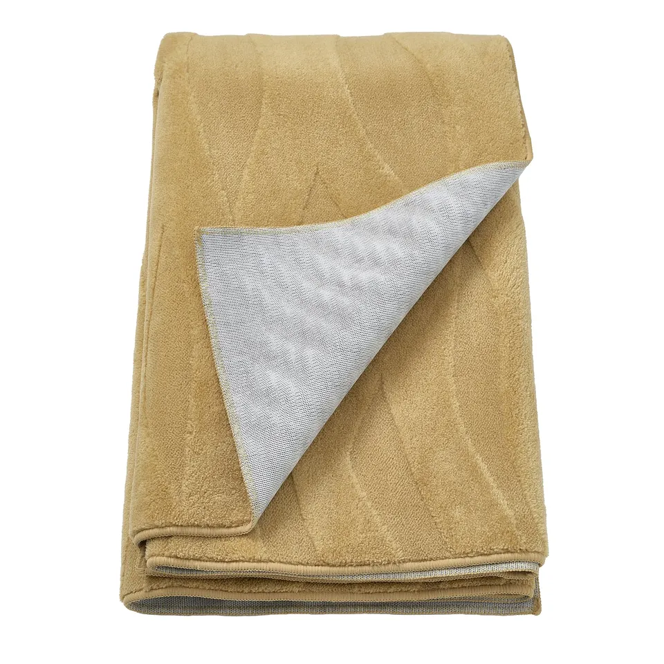 VÄXELFEL Rug, low pile, yellow-brown, 133x195 cm