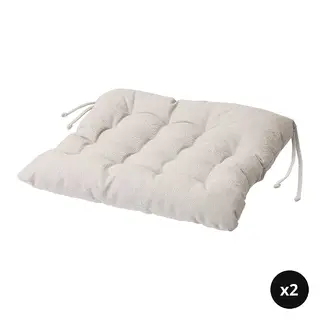 VIPPÄRT set: chair pad x2, beige, 38x38x6.5 cm
