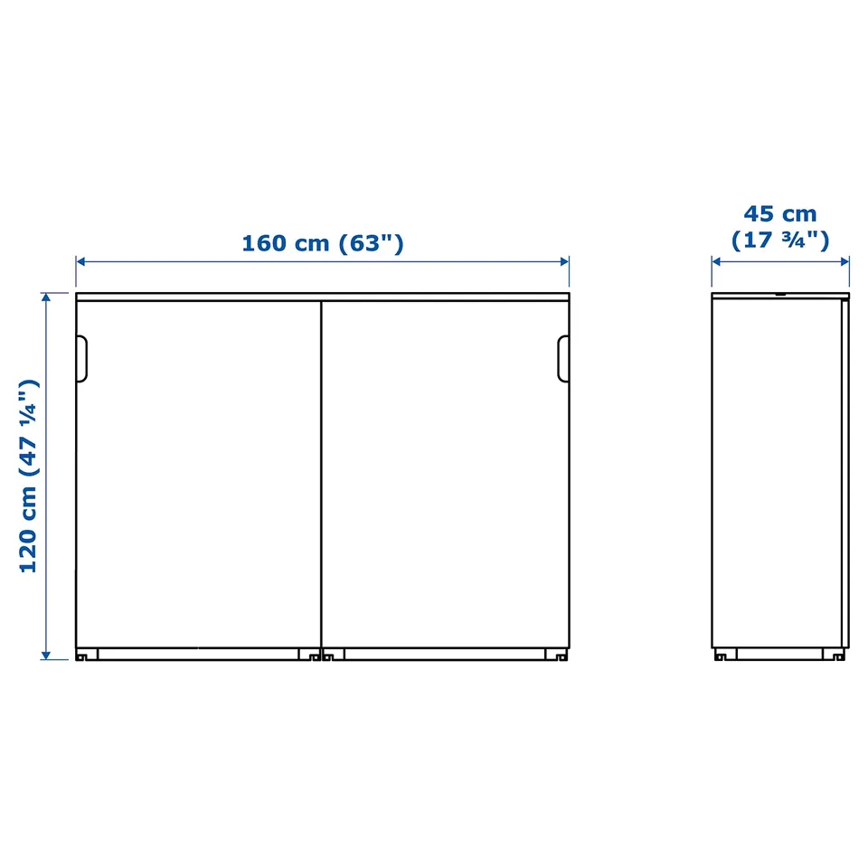 Illustration with measurements for the product: GALANT.