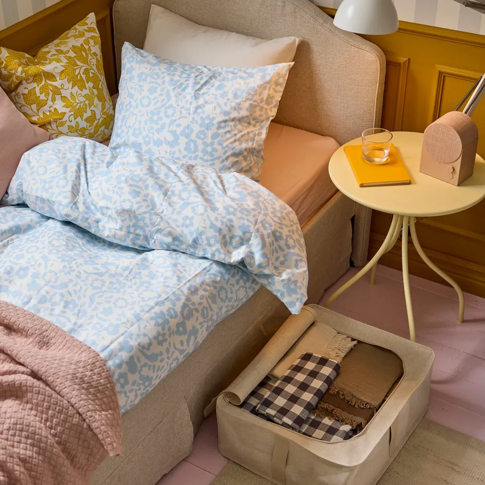 TÅNEBRO Side table, in/outdoor/pale yellow, 46 cm