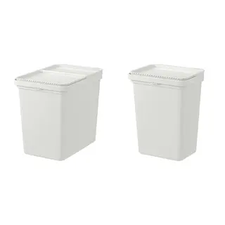 HÅLLBAR set: bin with lid + bin with lid, light grey, 22 l