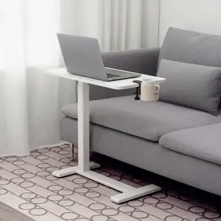 BOLLSIDAN/LÅNESPELARE set: laptop stand + mug holder, white + ash veneer, 68x36 cm