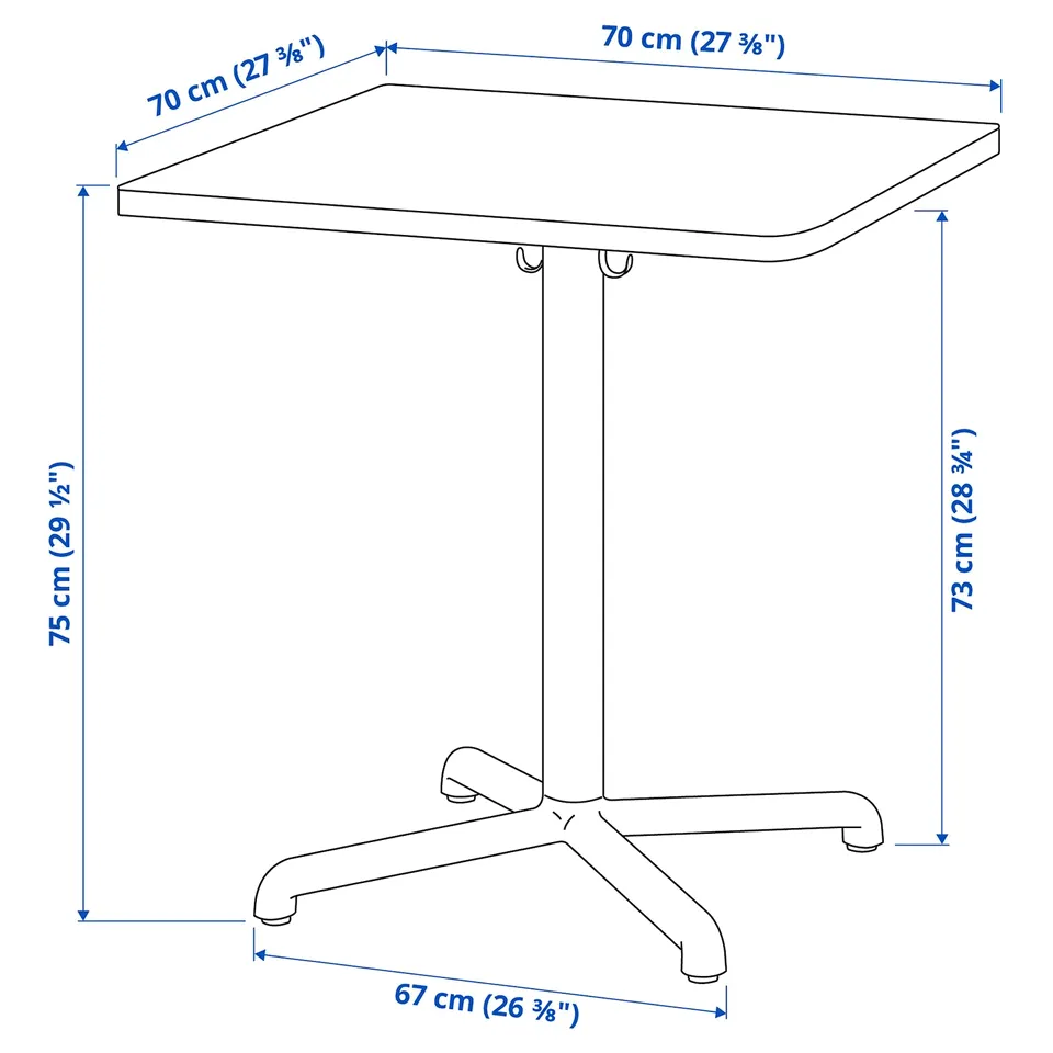 STENSELE Table, anthracite/anthracite, 70x70 cm