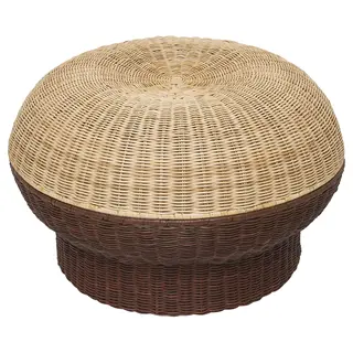 IKEA PS 2026 footstool with storage, rattan brown-red, Height 40 cm