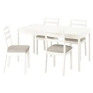 TONSTAD / TONSTAD table and 4 chairs, off-white/off-white Fridtuna light beige, 150x80 cm