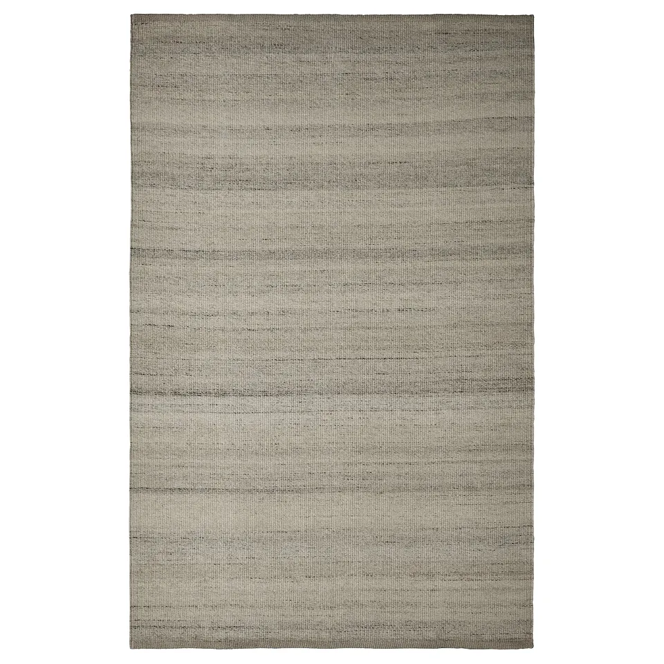 A TIDTABELL rug, grey, flatwoven from wool and cotton, rectangular with a striped design.