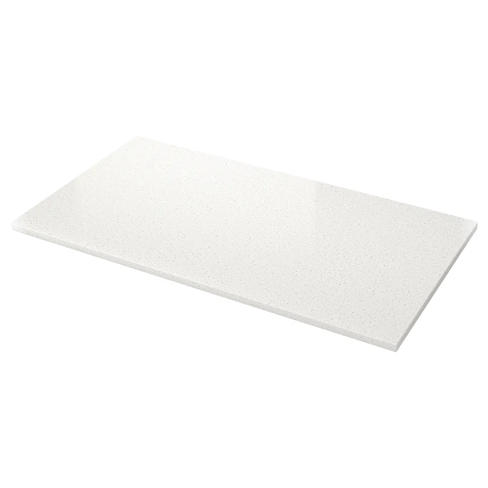 LOCKEBO Custom made worktop, off-white lively/mineral effect glass composite, 1 m²x4.0 cm