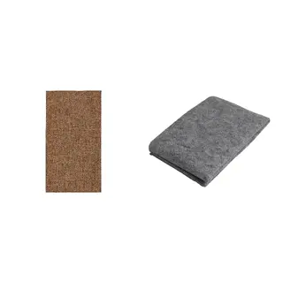 LYDERSHOLM/STOPP set: rug flatwoven, in/outdoor + rug underlay with anti-slip, medium brown, 80x150 cm