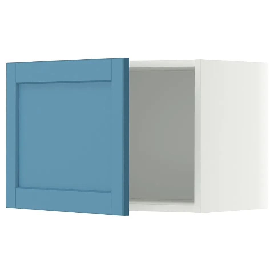 METOD Wall cabinet, white/Lerhyttan blue, 60x40 cm