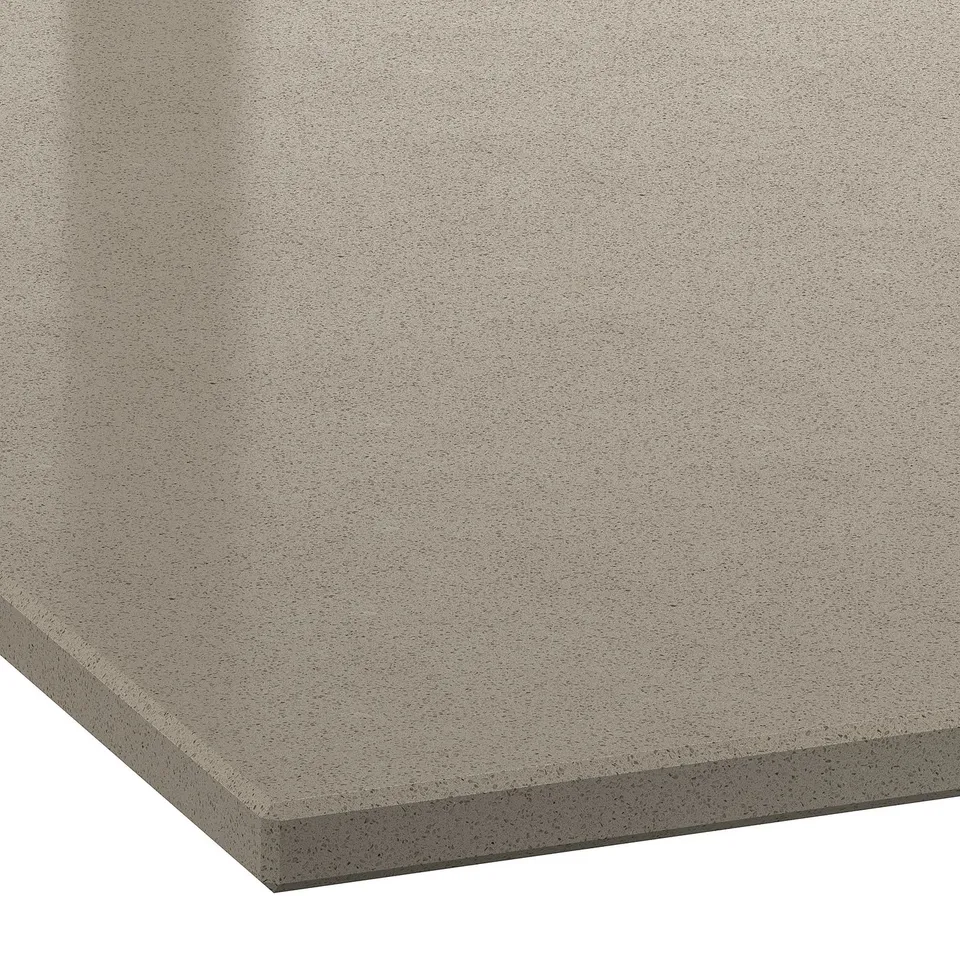 LOCKEBO Custom made worktop, beige stone effect/glass composite, 1 m²x2.0 cm