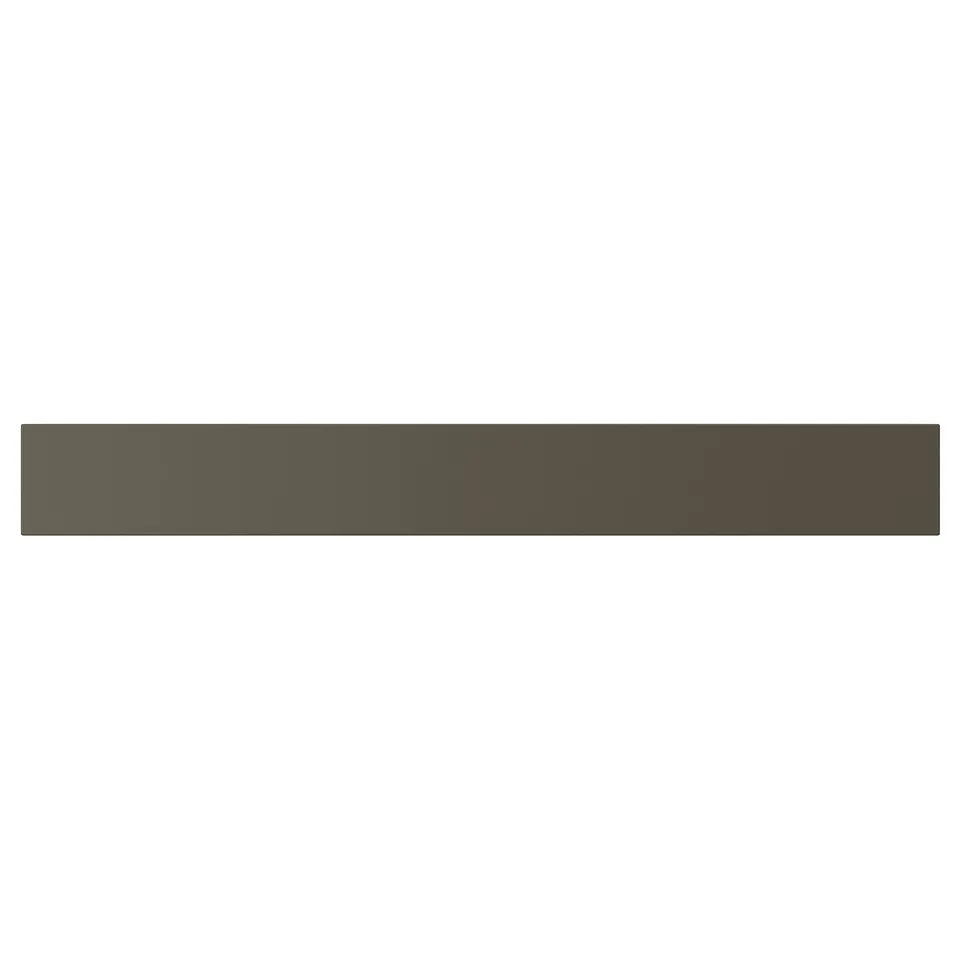 HAVSTORP: dark brown/beige long, flat panel with smooth surface.