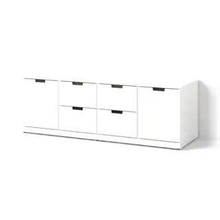 NORDLI chest of 6 drawers, white, 160x54 cm