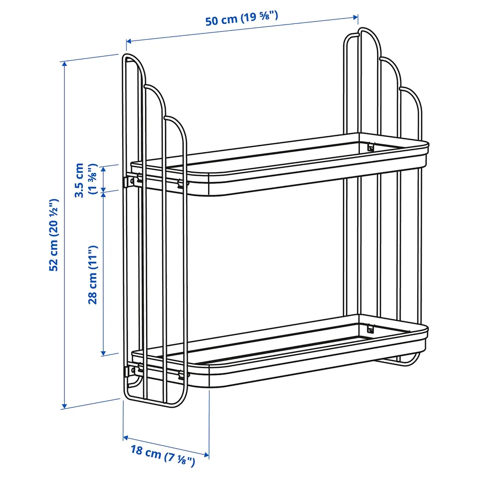 Illustration with measurements for the product: APOTEKARE.