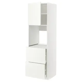 METOD / MAXIMERA hi cab f ov w dr/2 frnts/2 hi drwrs, white/Vallstena white, 60x60x200 cm