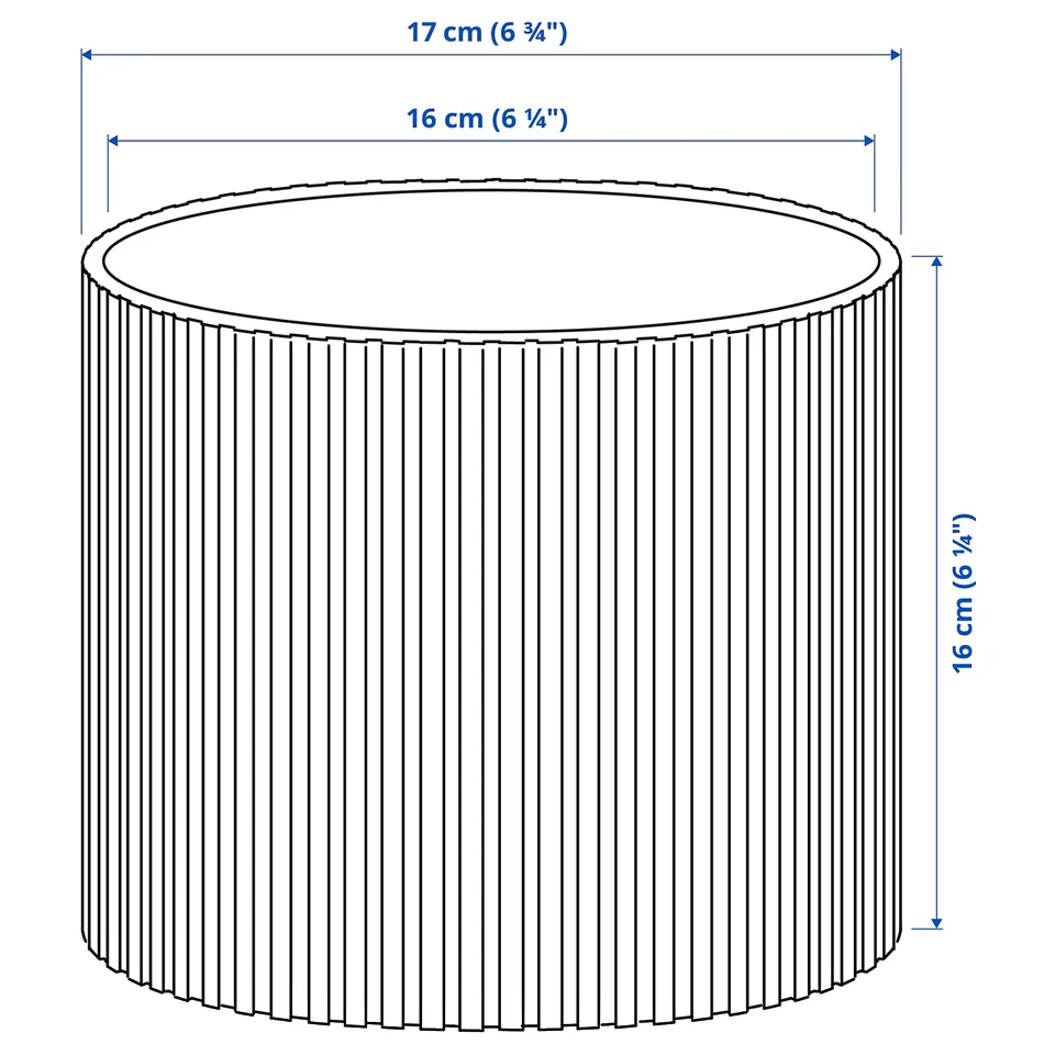 Illustration with measurements for the product: DAKSJUS.