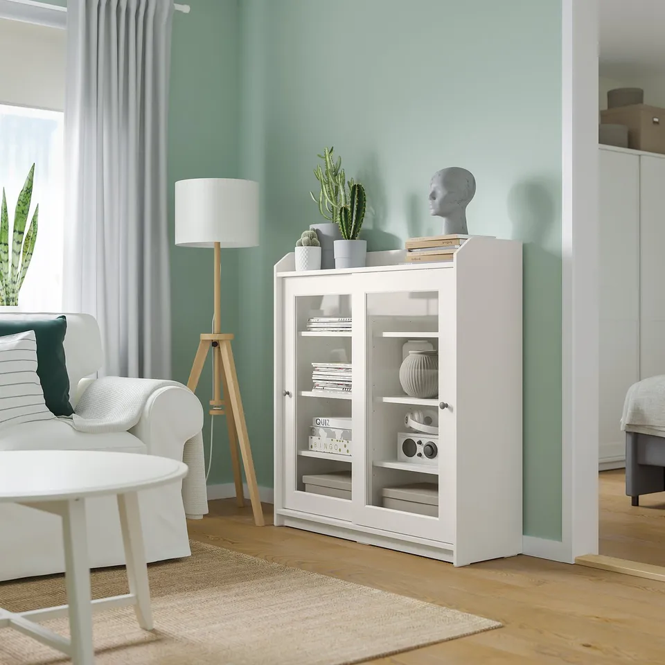 part: HAUGA glass-door cabinet