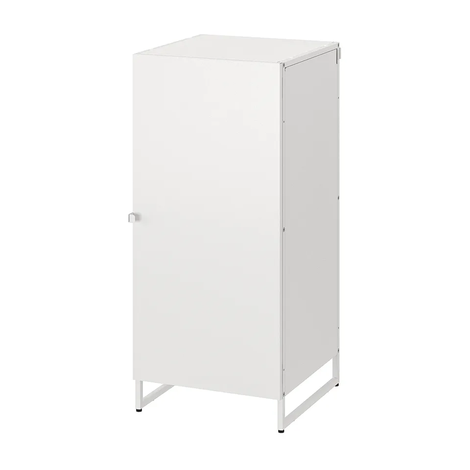 White JOSTEIN storage cabinet, steel, square, with hinged door.