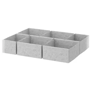 KOMPLEMENT box, set of 6, light grey, 65x54 cm