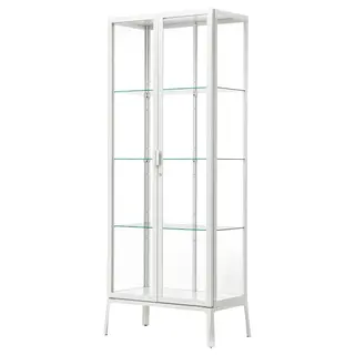 MILSBO glass-door cabinet, white, 73x175 cm