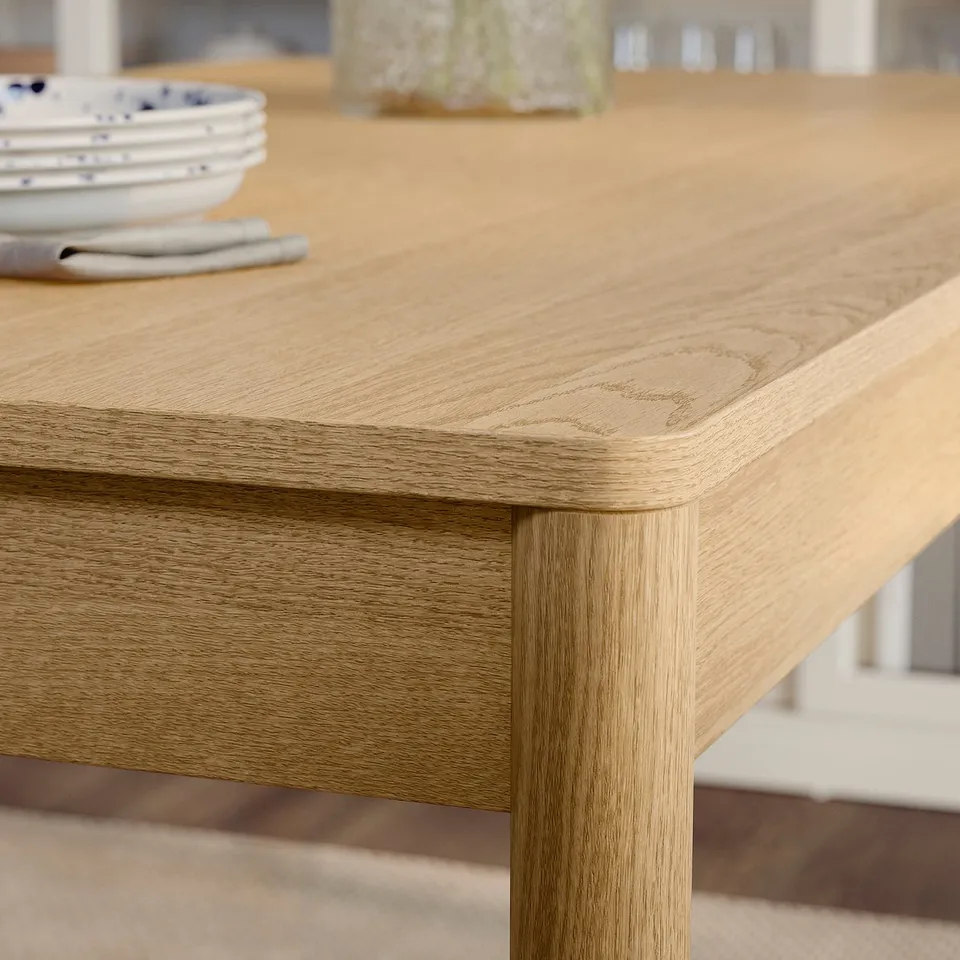 TONSTAD / TONSTAD Table and 4 chairs, oak veneer/Fridtuna light beige oak effect, 150x80 cm