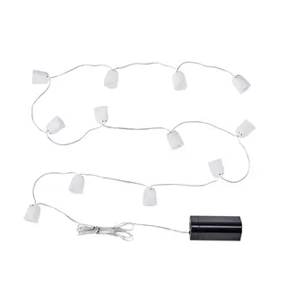 KUSTFYR LED lighting chain with 12 lights, battery-operated indoor/ghost white