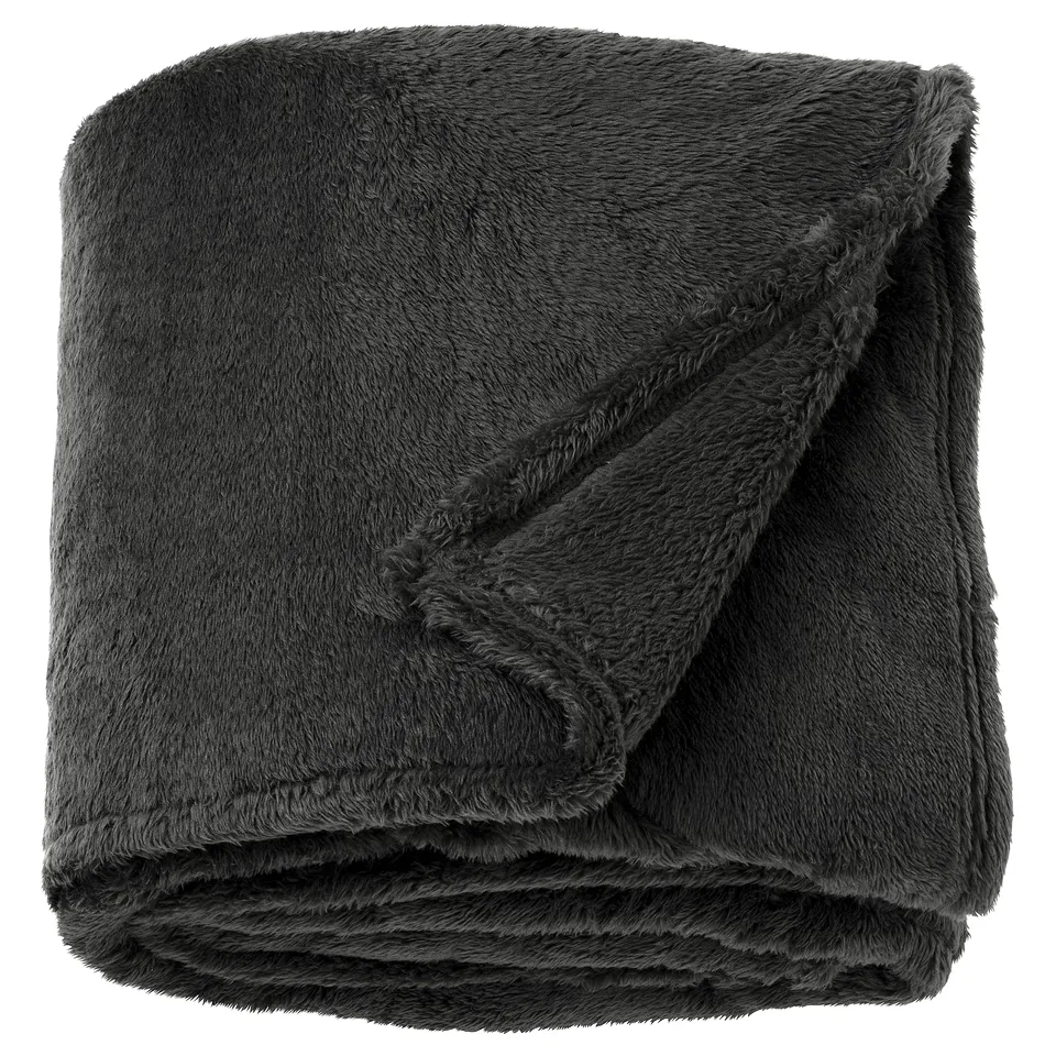 ROSTLÖNN Throw, anthracite, 130x170 cm