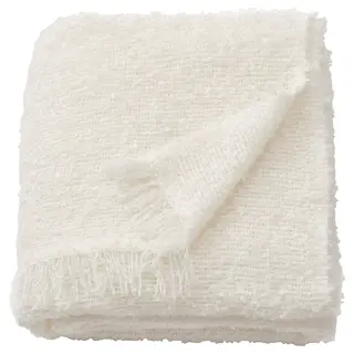 SANDBRODD throw, off-white, 130x170 cm