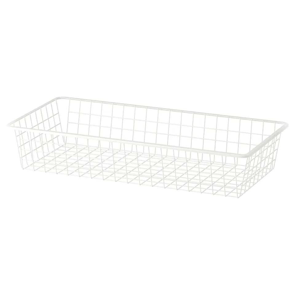 ALTARLIDEN: white wire storage basket, rectangular shape, metal design.