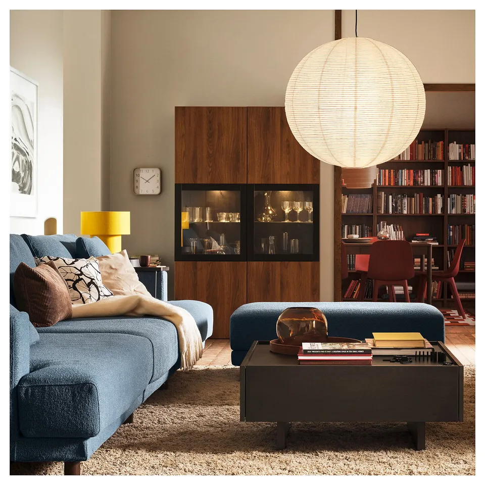 UPPÅKRA 4,5-seat modular sofa, Axvall dark grey-blue