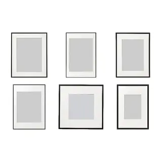 LOMVIKEN set: frame x6, black, 40x50 cm