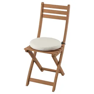 ASKHOLMEN chair, outdoor, foldable dark brown/Frösön/Duvholmen beige, Height 87 cm