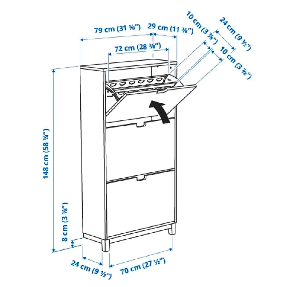 part: STÄLL shoe cabinet with 3 compartments