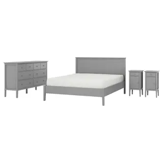 GULLABERG bedroom furniture, set of 4, grey, 180x200 cm