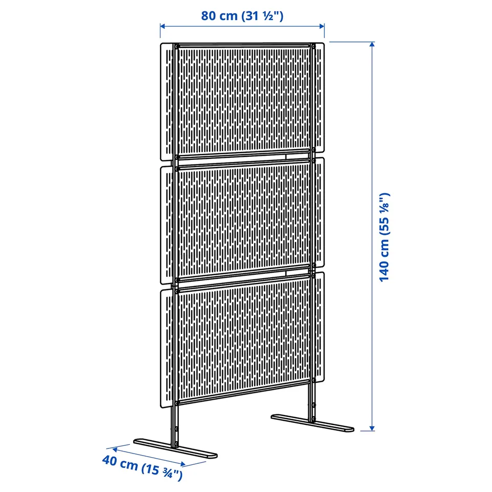 Illustration with measurements for the product: LUNGÖN.
