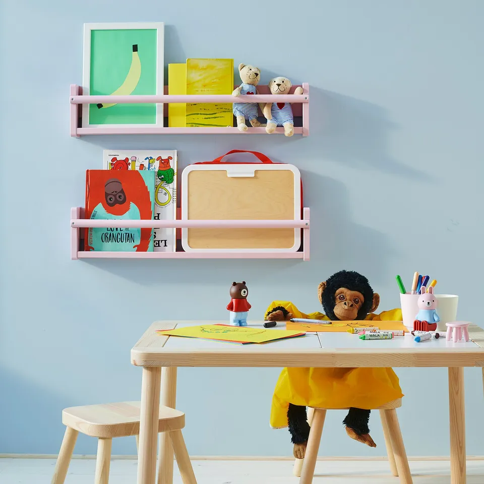 FLISAT Wall storage, pale pink, 70x9x16 cm