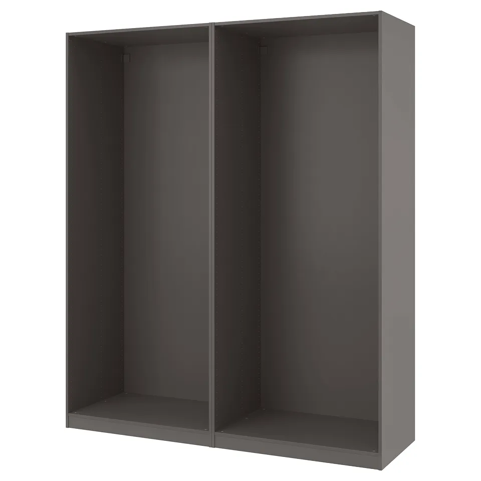 PAX wardrobe frame, dark grey, rectangular, sturdy design.
