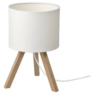 STORSEGEL table lamp, ash/white, Height 30 cm
