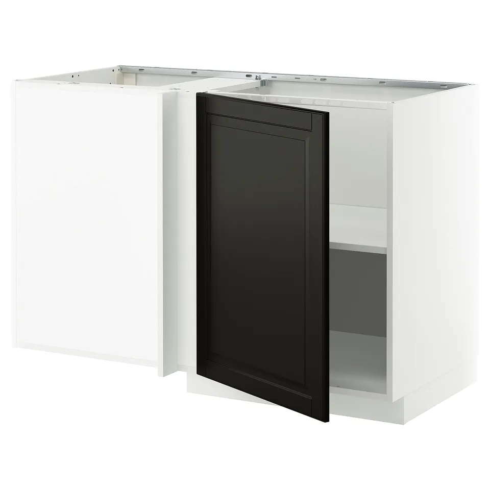 METOD kitchen cabinet in black & white, modern with bevelled door edges, rectangular.