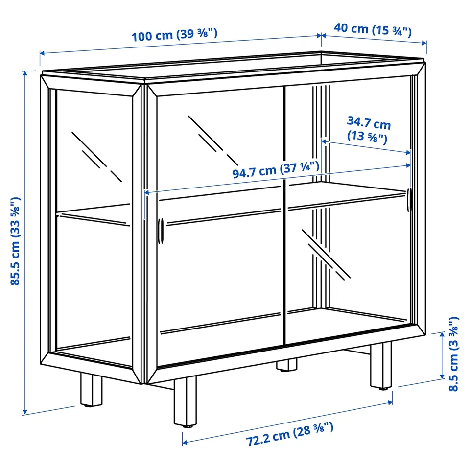 Illustration with measurements for the product: STOCKHOLM 2025.