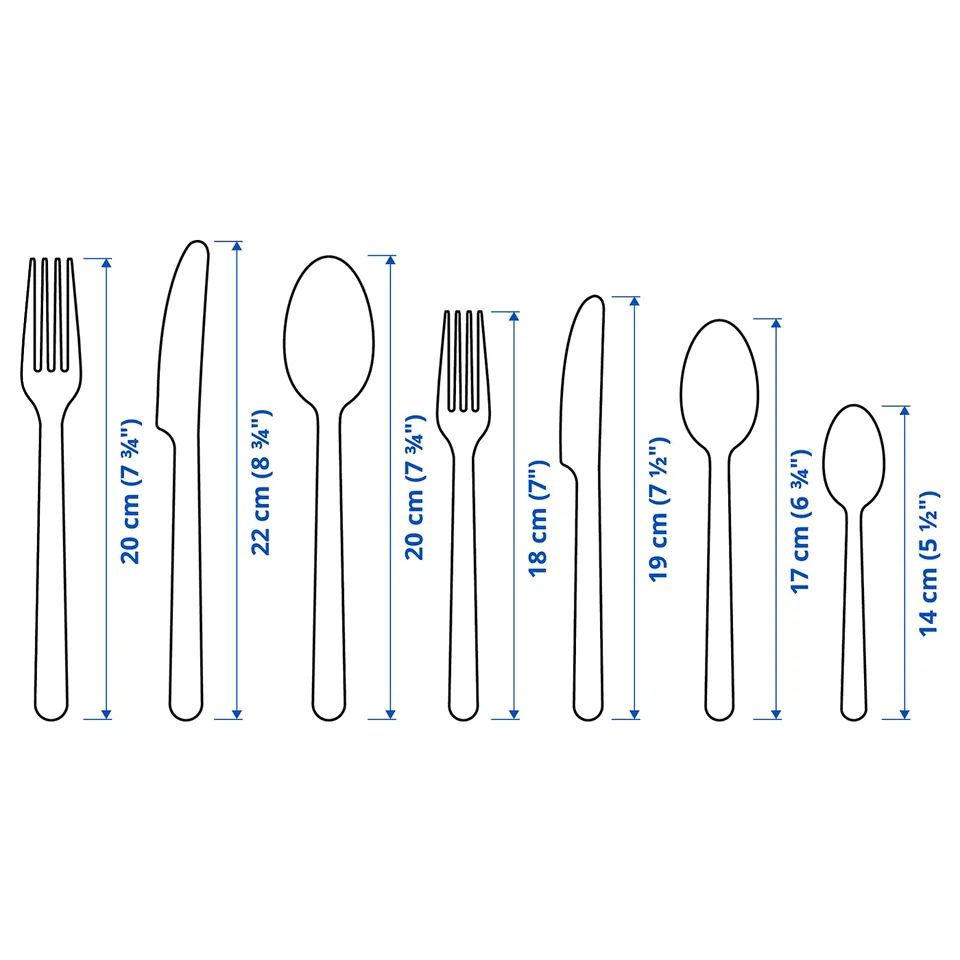 Illustration with measurements for the product: IKEA 365+.